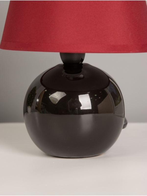 Лампа настольная "Шар черный" цв. бордовый 25 см, Е14  220V 15х15х24,5 см RISALUX