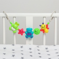 Растяжка на коляску/кроватку &laquo;Веселые зверята&raquo;, 3 игрушки, Крошка Я