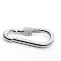 Карабин монтажный с фиксатором ТУНДРА krep, DIN5299D, 7&times;70 мм, оцинкованный, 1 шт.