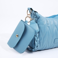 Сумка кросс-боди на молнии, цвет голубой