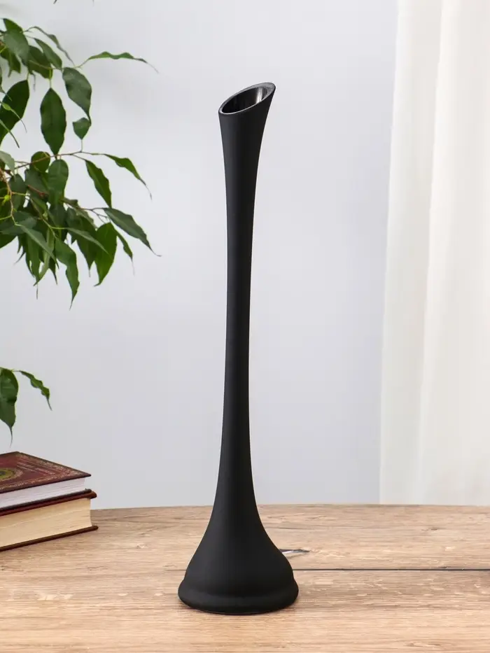 Ваза &laquo;Пять вечеров&raquo;, фристайл, d=3.5 см, 40&times;9.5 см, стекло, чёрная матовая