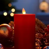 Светодиодная свеча восковая "Глубокий красный", 15x7 см, АААx3 (не в компл.), Т/БЕЛЫЙ