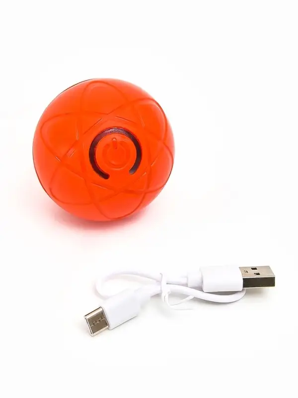 Интерактивная игрушка для собак "Гравитационный мяч", 5,5 см, оранжевая