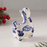 Статуэтка фарфоровая "Конь Пегас" кобальт, 8 см