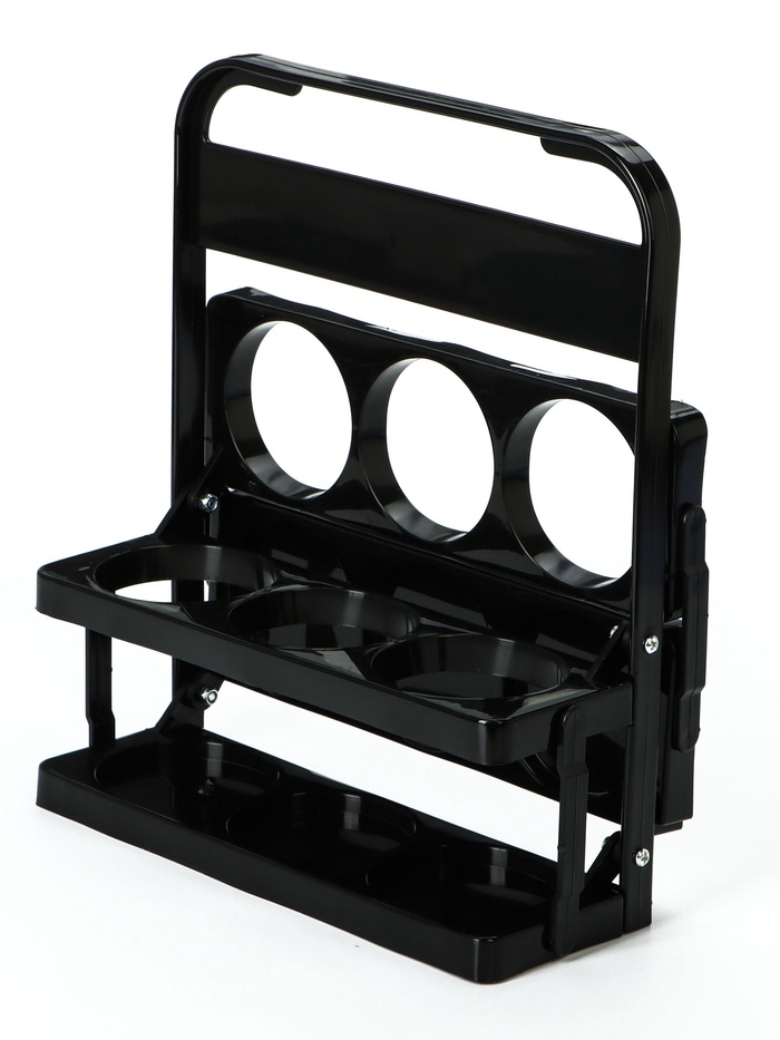 Переноска, подставка для 6 бутылок, 33 х 27,2 х 18 см, внутренний диаметр 7,8 см, черный