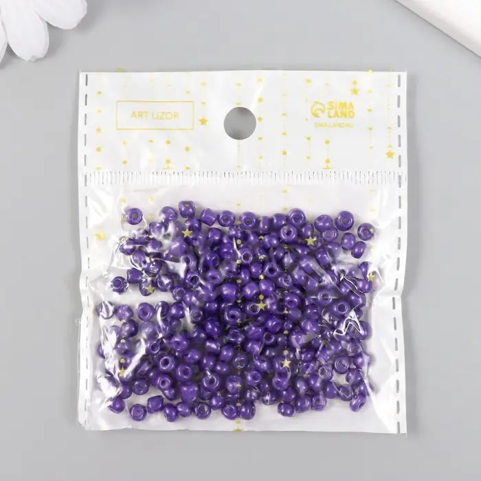Бисер круглый размер 6/0 "Сине-фиолетовый" 20 гр