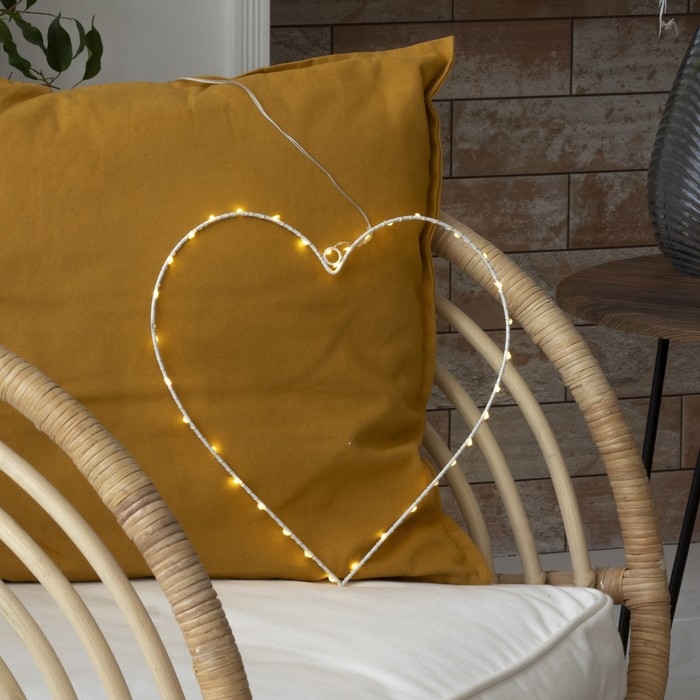 Светодиодная фигура «Сердце» 28 × 28 см, металл, батарейки ААх2 (не в комплекте), свечение тёплое белое Светодиодная фигура «Сердце» 28 × 28 см, металл, батарейки ААх2 (не в комплекте), свечение тёплое белое