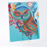 Алмазная вышивка &laquo;Сова-красавица&raquo;, с подставкой, с частичным заполнением