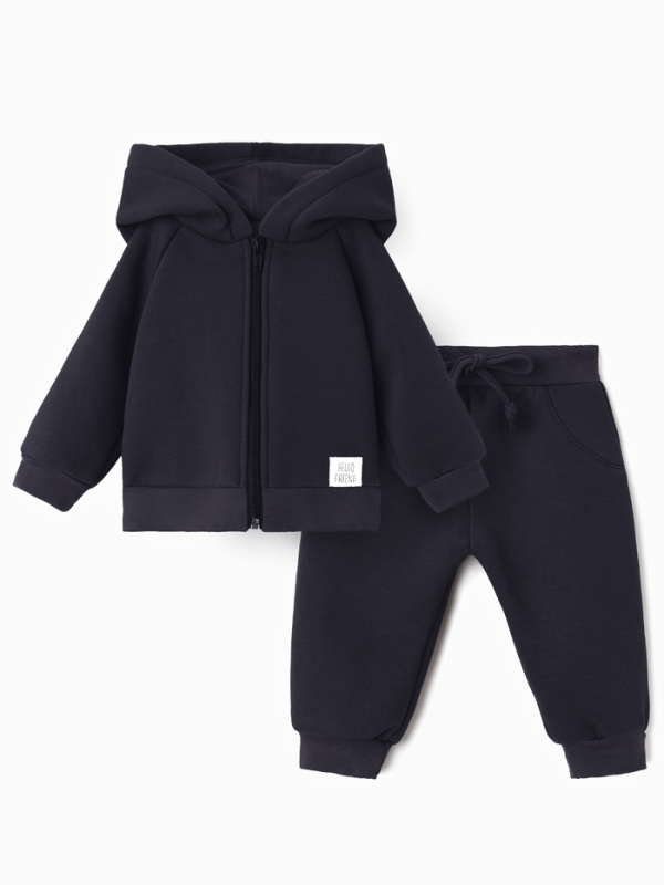 Костюм: толстовка и брюки Крошка Я Dino, рост 68-74, темно-серый