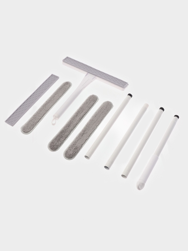 Окномойка гибкая, 5 насадок, с заглушкой, составная 4х секционная ручка, 138 см