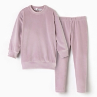 Костюм детский (свитшот, лосины) KAFTAN Plushy р.30 (98-104), лиловый Костюм детский (свитшот, лосины) KAFTAN Plushy р.30 (98-104), лиловый