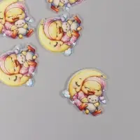 Декор для творчества акрил "Утёнок в пижамке сладко спит на месяце" 3х3х0,2 см