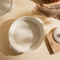 Форма для выпечки из жаропрочной керамики SL Home &laquo;Санторини&raquo;, 2,2 л, 28,8&times;25,6&times;6 см, цвет белый