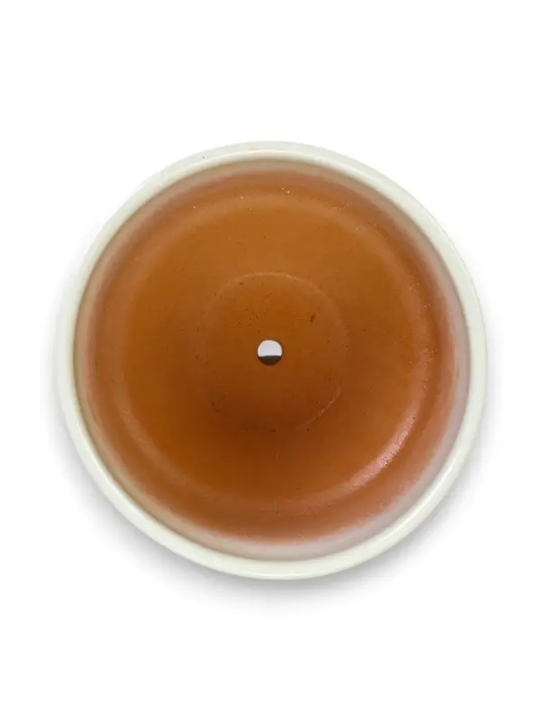 Горшок цветочный с поддоном 1,7 л, керамика "Листья" (М)