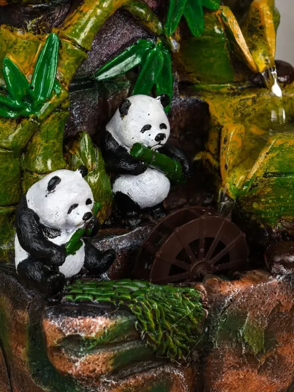 Фонтан "Панды на мельнице" 25х15х16 см (с подсветкой)