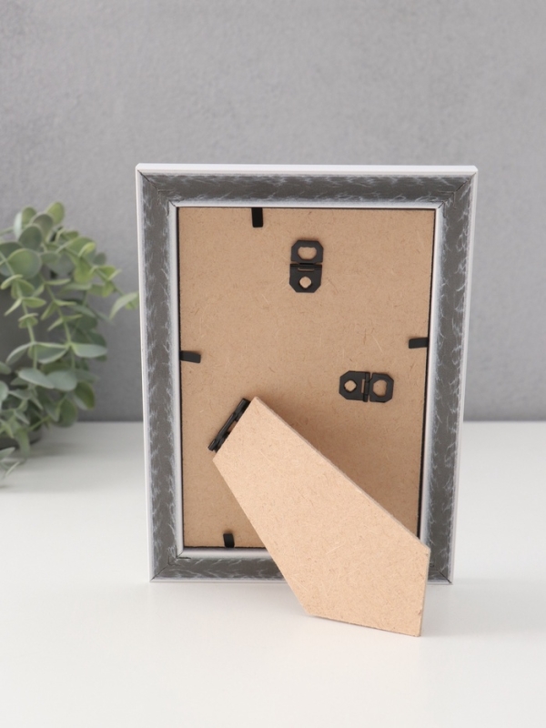 Фоторамка пластик "МИРАМ" 10х15 см, белый, золото