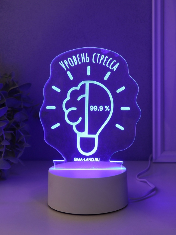 Светильник "Уровень стресса 99,9%" LED RGB от сети RISALUX 9,5х12,8х14,9 см