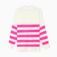 Джемпер женский MINAKU: Casual Collection цвет экрю/фуксия, размер 48