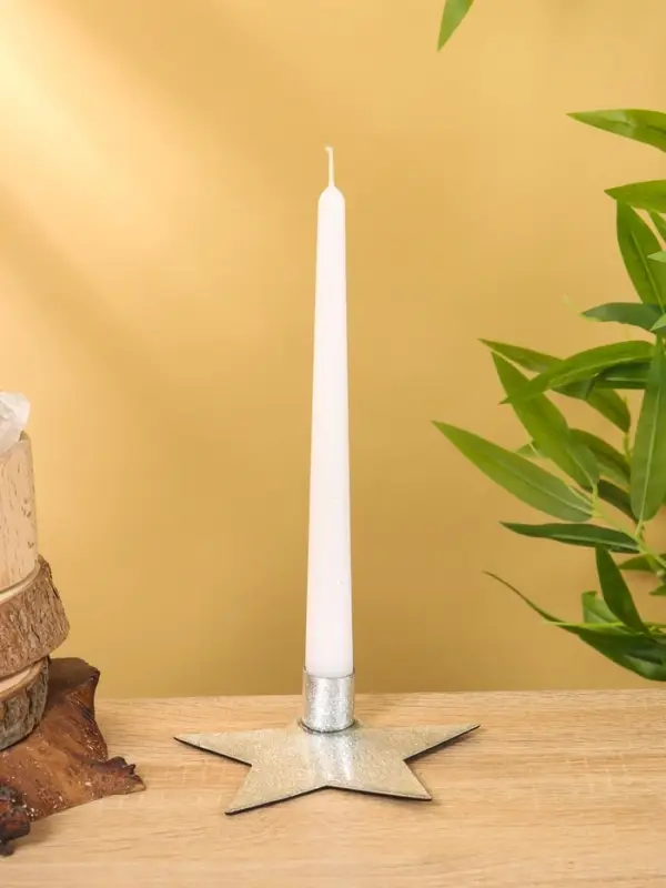 Подсвечник на 1 свечу "Звезда" серебряная 13х12х3 см