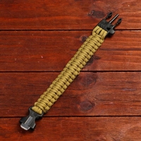 Браслет для выживания 3в1 (паракорд 2 м, свисток, огниво), 25.5 &times; 2.5 см, 3 м