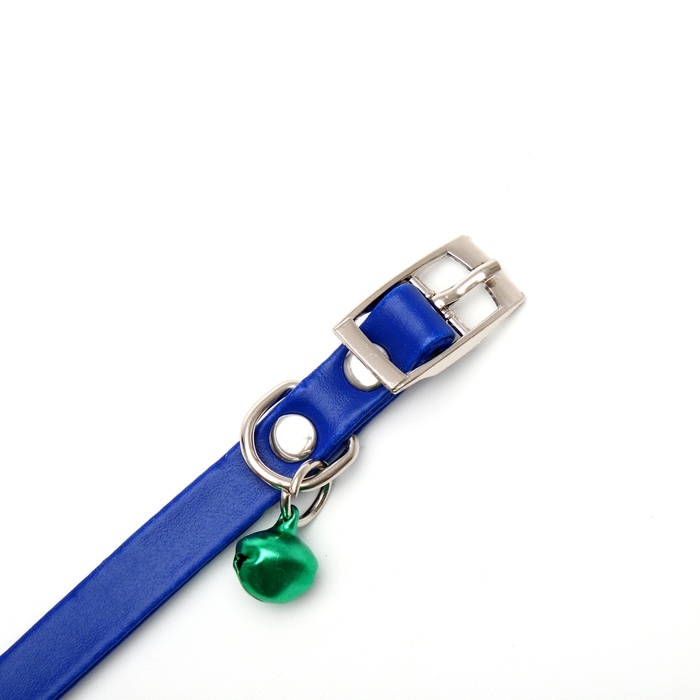 Ошейник матовый с бубенчиком, 30 х 1 см, микс цветов