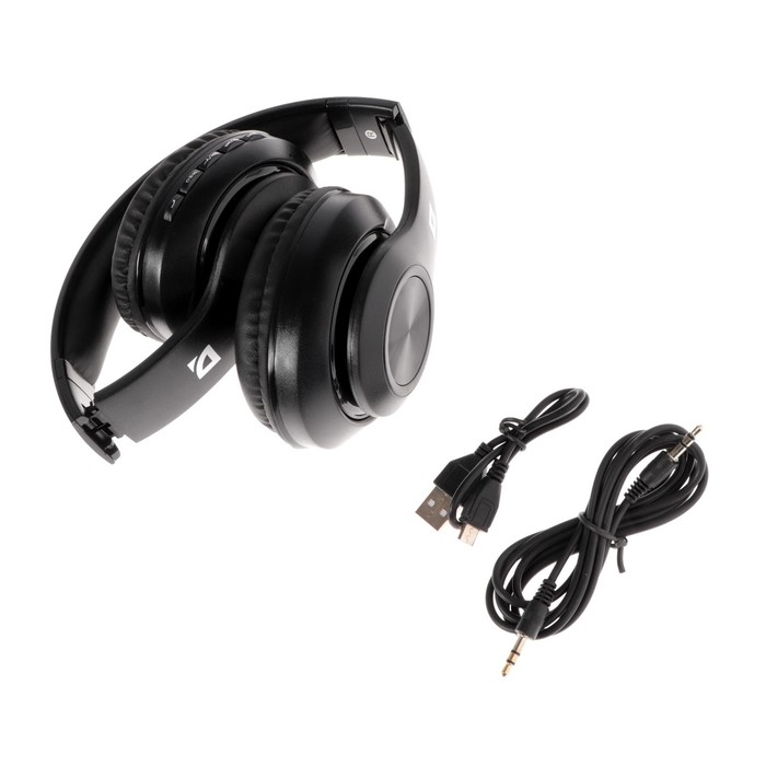 Наушники Defender FreeMotion B552,полноразмерные,микрофон,управление,microSD,200 мАч,черные