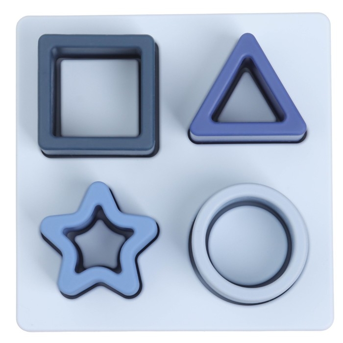 Развивающая игрушка - сортер &laquo;Изучаем фигуры&raquo;, пищевой силикон, цвет голубой, Mum&Baby