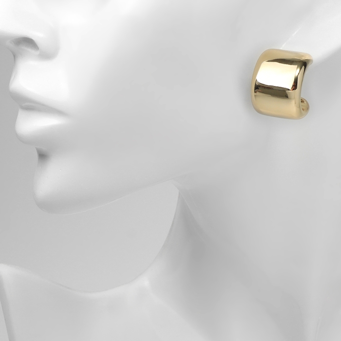 Серьги пластик &laquo;Круг&raquo; муза, цвет золото