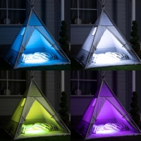 Садовый светильник на солнечной батарее &laquo;Прожектор&raquo;, 13 &times; 6 &times; 13 см, 6 LED, пульт ДУ, свечение RGBW