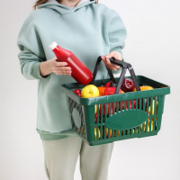 Корзина для покупок, 42,5×30×22,5 см, цвет МИКС Корзина для покупок, 42,5×30×22,5 см, цвет МИКС