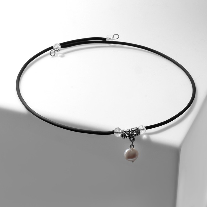 Чокер &laquo;Жемчуг&raquo; капля на бархатном тросе, 20 см