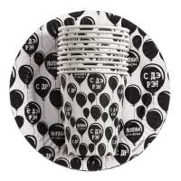 Набор бумажной посуды "С ДР",  10 стаканов, 10 тарелок