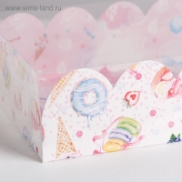 Коробка для печенья, кондитерская упаковка с PVC крышкой, &laquo;Вкусности&raquo;, 20 х 30 х 8 см