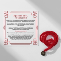 Браслет-оберег &laquo;Красная нить&raquo; шерстяная, на богатство и успех, мешок, цвет чернёное серебро, 30см