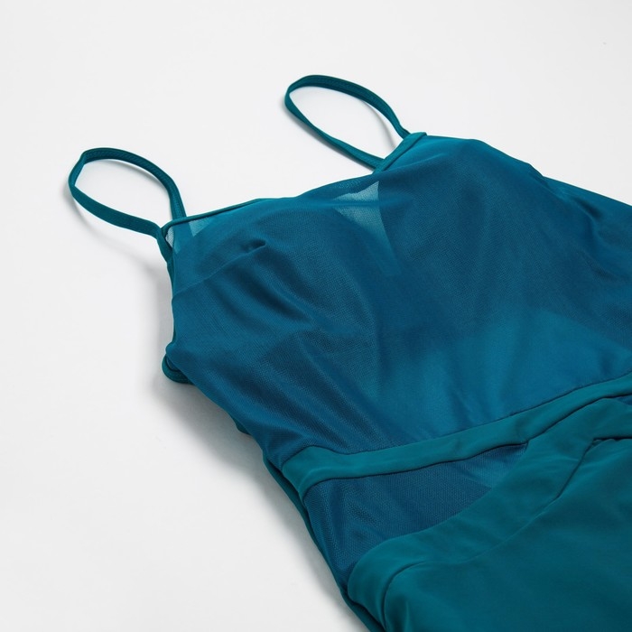 Купальник слитный MINAKU с сеткой цвет зелёный, размер 48