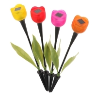 Садовый светильник на солнечной батарее &laquo;Тюльпан&raquo;, 6 &times; 38 &times; 6 см, 1 LED, свечение белое