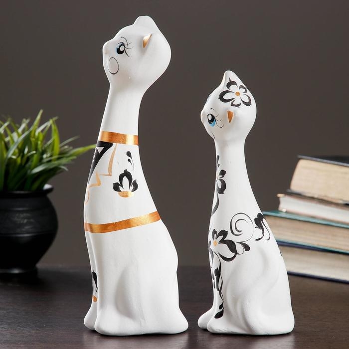 Фигура "Love Коты" набор 2шт белые 7х9х29см