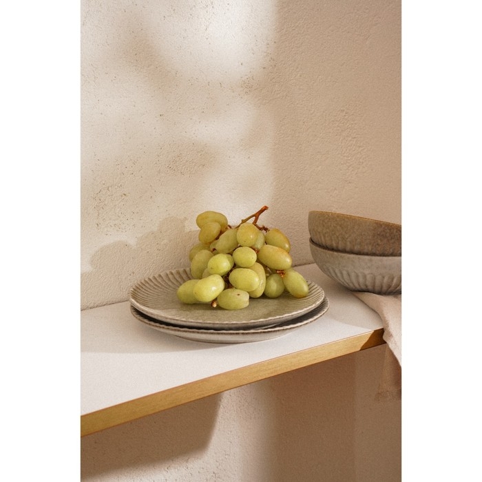 Набор тарелок фарфоровых SL Home &laquo;Монти&raquo;, d=27 см, цвет серый