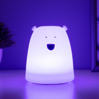 Ночник "Антистресс мякиш мишка" LED RGB от батареек 3ААА 9х9х10,5 см RISALUX