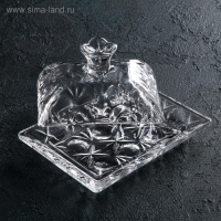 Маслёнка стеклянная Доляна &laquo;Семицвет&raquo;, 15,5&times;11,5&times;8 см