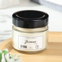 Свеча ароматическая из соевого воска в банке, 75 г, зеленый чай