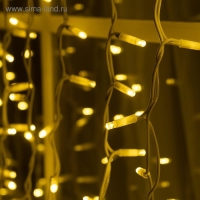 Гирлянда &laquo;Занавес&raquo; 2 &times; 3 м, IP65, УМС, белая нить каучук, 600 LED, свечение тёплое белое, 220 В
