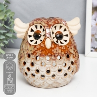 Подсвечник керамика на 1 свечу "Лесной филин" 15х12х12 см