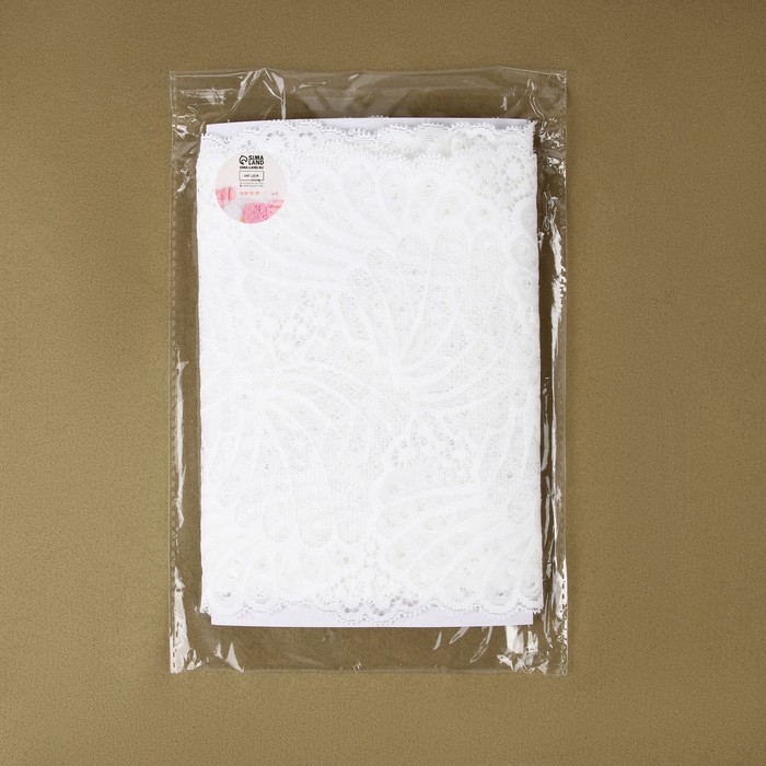 Кружевная эластичная ткань, 180 мм &times; 2,7 &plusmn; 0,5 м, цвет белый