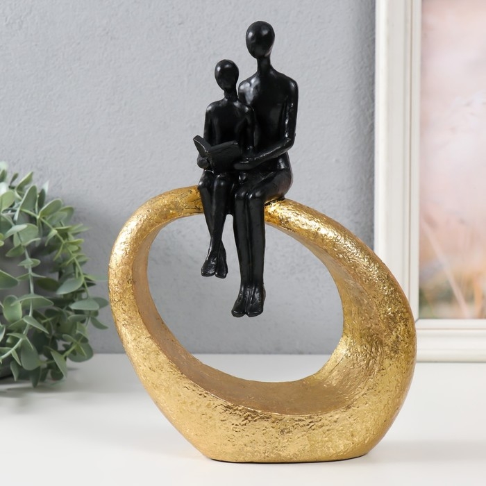 Сувенир полистоун Сувенир полистоун "Абстракция. Чтение книги" золото с чёрным 18,5х6х25 см