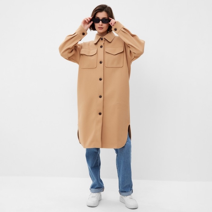 Жакет удлинённый женский MINAKU цвет бежевый, р-р 46