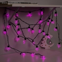 Гирлянда &laquo;Нить&raquo; 5 м с насадками &laquo;Ёлка&raquo;, IP44, тёмная нить, 40 LED, свечение розовое, 8 режимов, 220 В