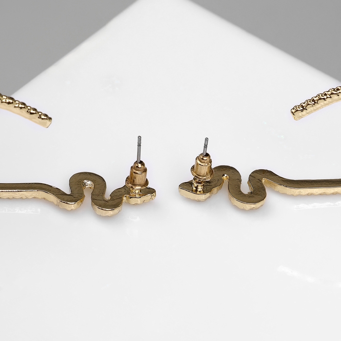 Новый год! Символ года 2025! Серьги металл &laquo;Змея&raquo; грациозная, круг, цвет золото