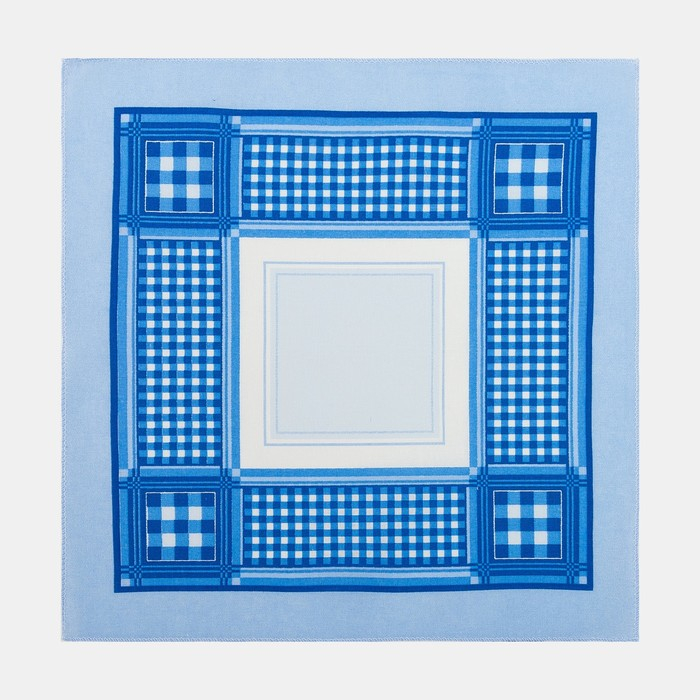Платки носовые мужские Этель 30*30 см,(набор 12 шт,) цв.Голубой, рис. МИКС 100% хл