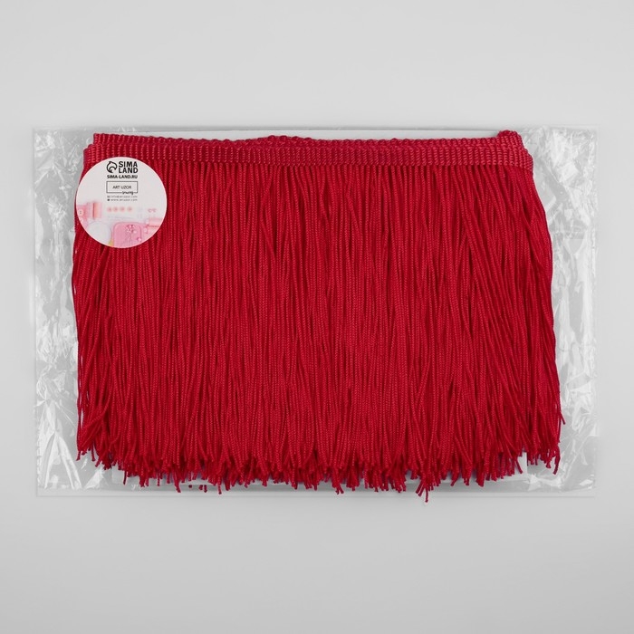 Тесьма декоративная &laquo;Бахрома&raquo;, 15 см, 5 &plusmn; 0,5 м, цвет красный